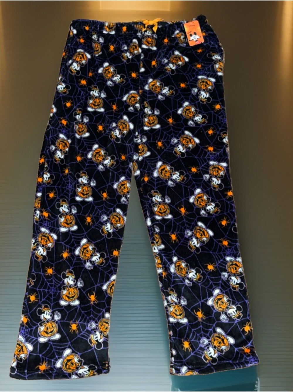 Rare MICKEY MOUSE 🕷️ 🕸️ Disney Halloween Mickey Pumpkin Plush Lounge/Sleep Pants